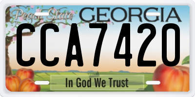 GA license plate CCA7420