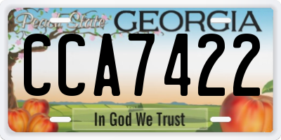 GA license plate CCA7422