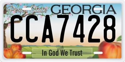 GA license plate CCA7428