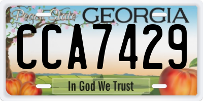 GA license plate CCA7429