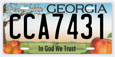GA license plate CCA7431