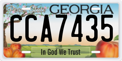 GA license plate CCA7435