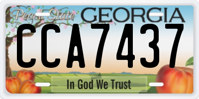 GA license plate CCA7437