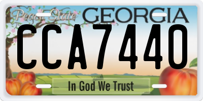 GA license plate CCA7440