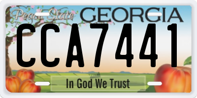 GA license plate CCA7441
