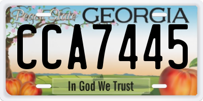 GA license plate CCA7445
