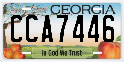 GA license plate CCA7446