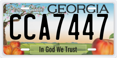 GA license plate CCA7447