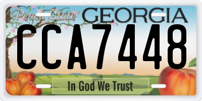 GA license plate CCA7448