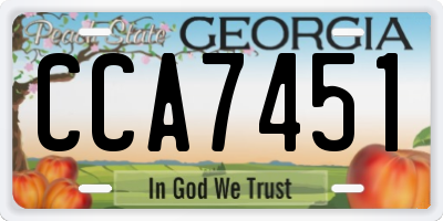 GA license plate CCA7451