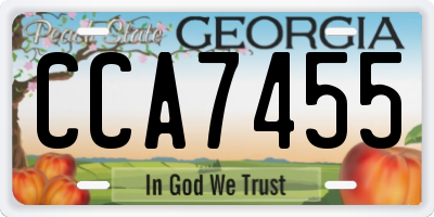 GA license plate CCA7455