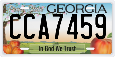 GA license plate CCA7459