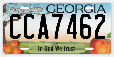 GA license plate CCA7462