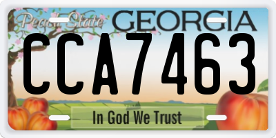 GA license plate CCA7463