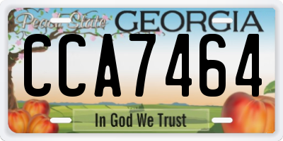GA license plate CCA7464