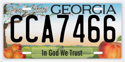 GA license plate CCA7466