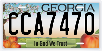 GA license plate CCA7470