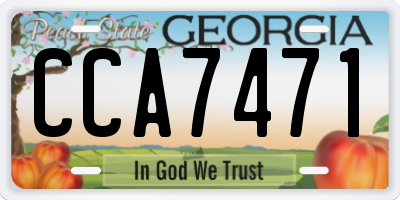 GA license plate CCA7471