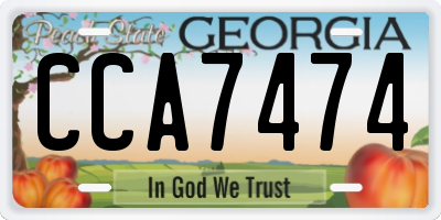 GA license plate CCA7474