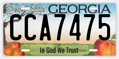 GA license plate CCA7475