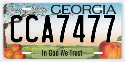GA license plate CCA7477