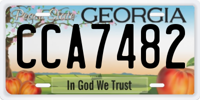 GA license plate CCA7482
