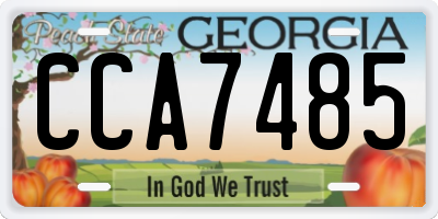 GA license plate CCA7485