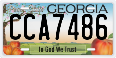 GA license plate CCA7486