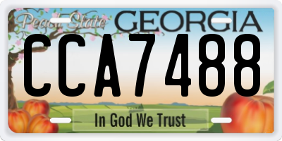 GA license plate CCA7488