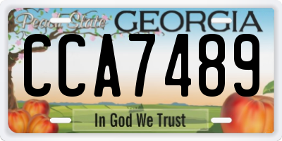 GA license plate CCA7489