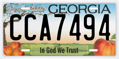 GA license plate CCA7494