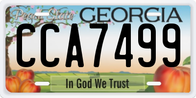 GA license plate CCA7499
