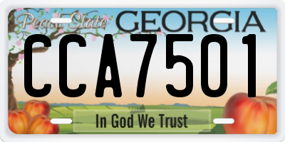GA license plate CCA7501