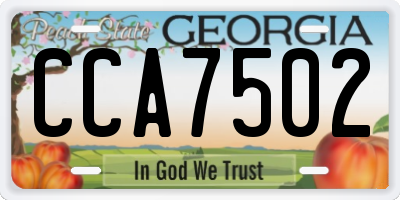 GA license plate CCA7502