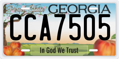 GA license plate CCA7505