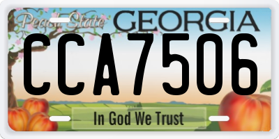 GA license plate CCA7506