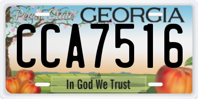 GA license plate CCA7516