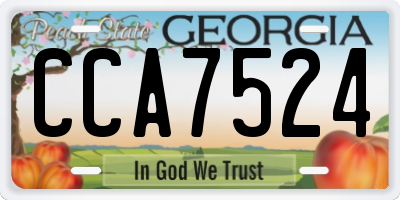 GA license plate CCA7524