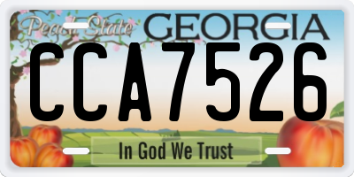 GA license plate CCA7526