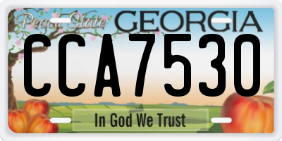 GA license plate CCA7530