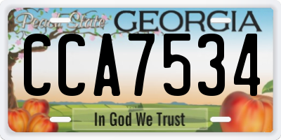 GA license plate CCA7534