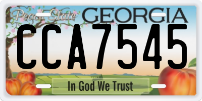 GA license plate CCA7545