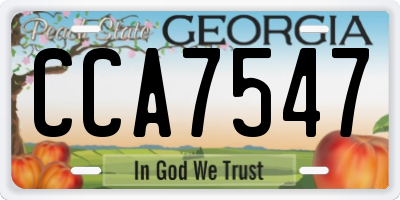 GA license plate CCA7547