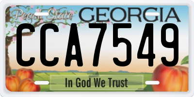 GA license plate CCA7549
