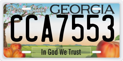 GA license plate CCA7553