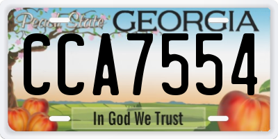 GA license plate CCA7554