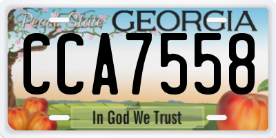 GA license plate CCA7558
