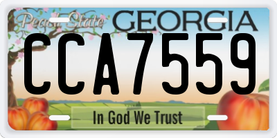GA license plate CCA7559