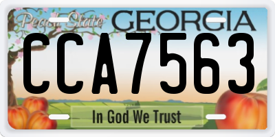 GA license plate CCA7563