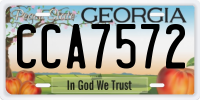 GA license plate CCA7572